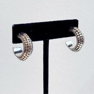 Sterling Silver Dot Hoop Earrings 3/4” classic timeless
